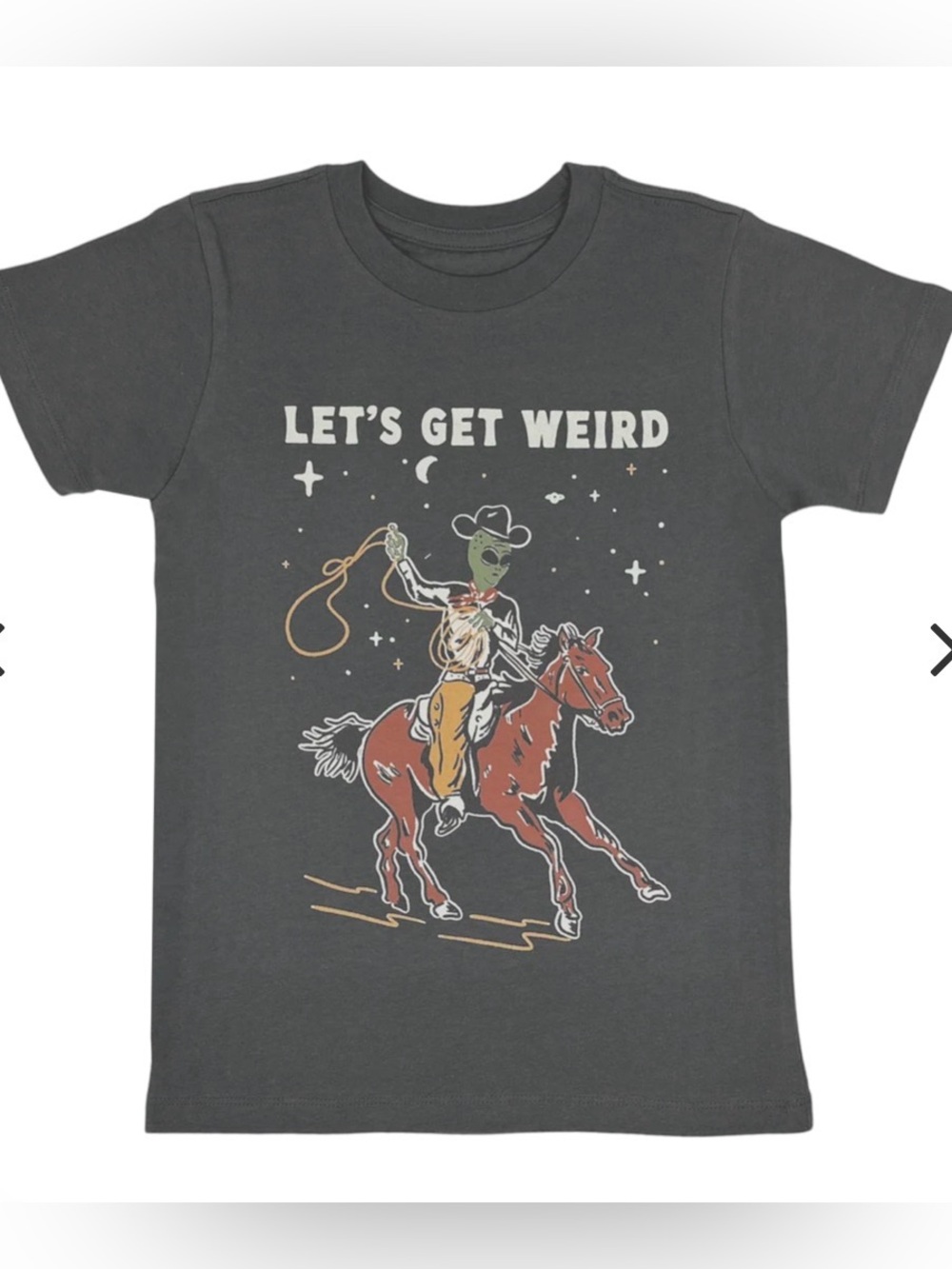Tiny Whales Kids "Let's Get Weird" Black Graphic Short Sleeve Tee